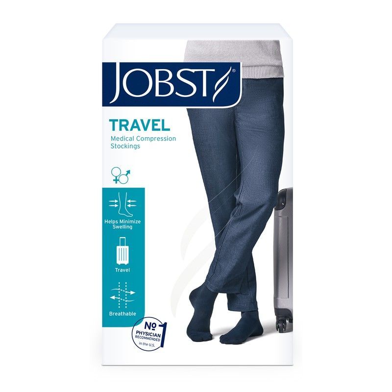 JOBST Travel Calcetín Compresivo Unisex de 15-20 mmHg Color Negro 1 Par