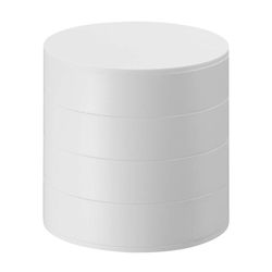 Joyero con 4 niveles de ABS y fieltro en blanco, Ø 10 x 10 cm | Tower