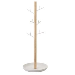 Joyero de madera y acero en natural y blanco, Ø 13 x 35,5 cm | Tosca