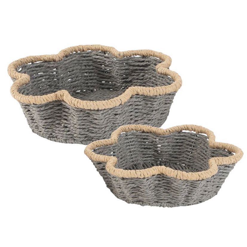 Juego 2 Cestas Bicolor Gris