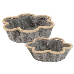 Juego 2 Cestas Bicolor Gris