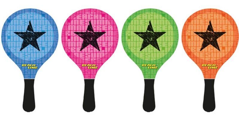 Juego. 2 Palas Madera Estrella 3 Pelotas