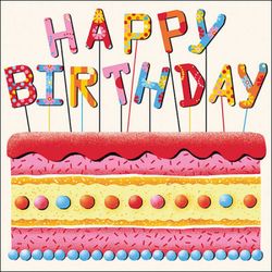 Juego 20 Servilletas Cumpleaños cake Ambiente