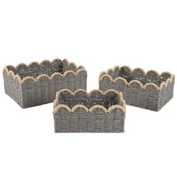 Juego 3 Cestas Bicolor Gris