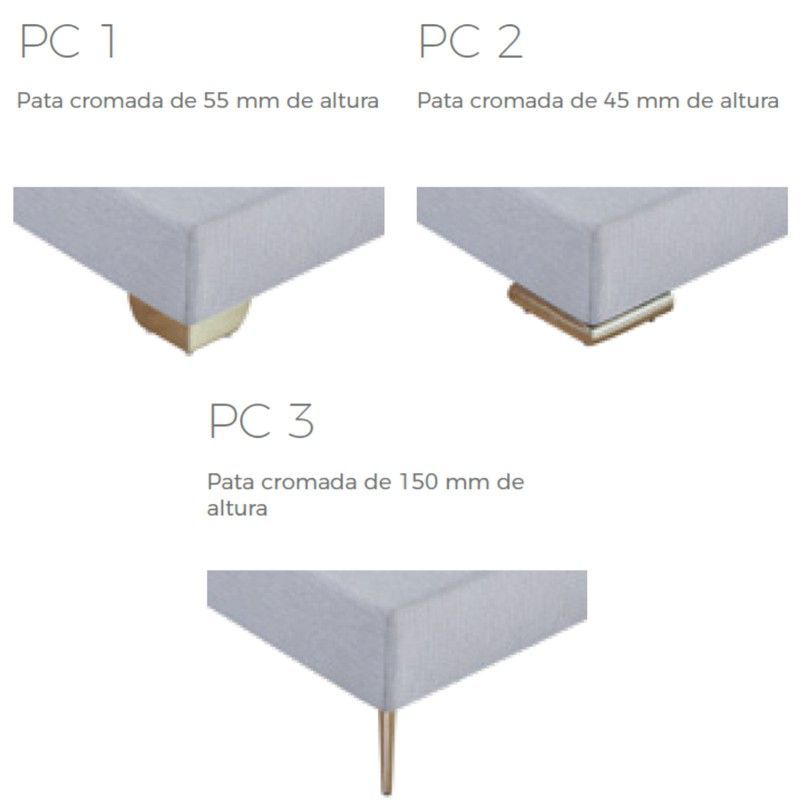 Juego 4 patas cromadas para Canapé fijo marca Star