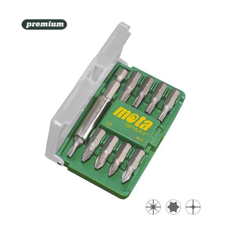 Juego 9 puntas varias + adaptad. B10