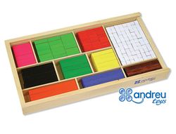Juego andreutoys barras de fracciones 308 piezas 32,5x17,5x4 cm