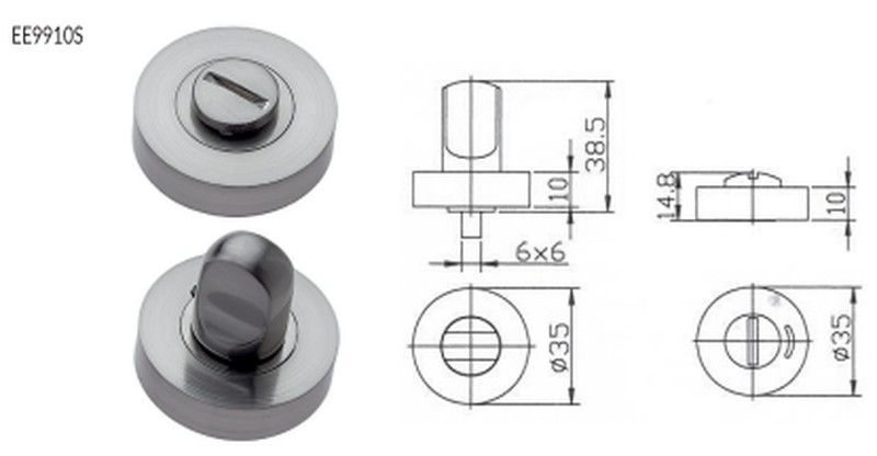 JUEGO CONDENA BAÑO 35MM INOX MATE.