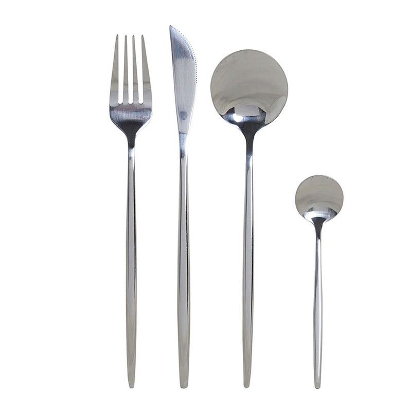 Juego de 16 cubiertos de acero en plateado, 29 x 26 x 32 cm | Sea Side