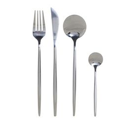 Juego de 16 cubiertos de acero en plateado, 29 x 26 x 32 cm | Sea Side