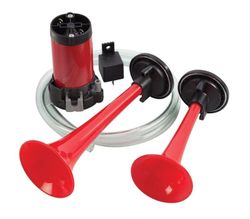Juego de 2 bocinas con compresor en plastico ROJO