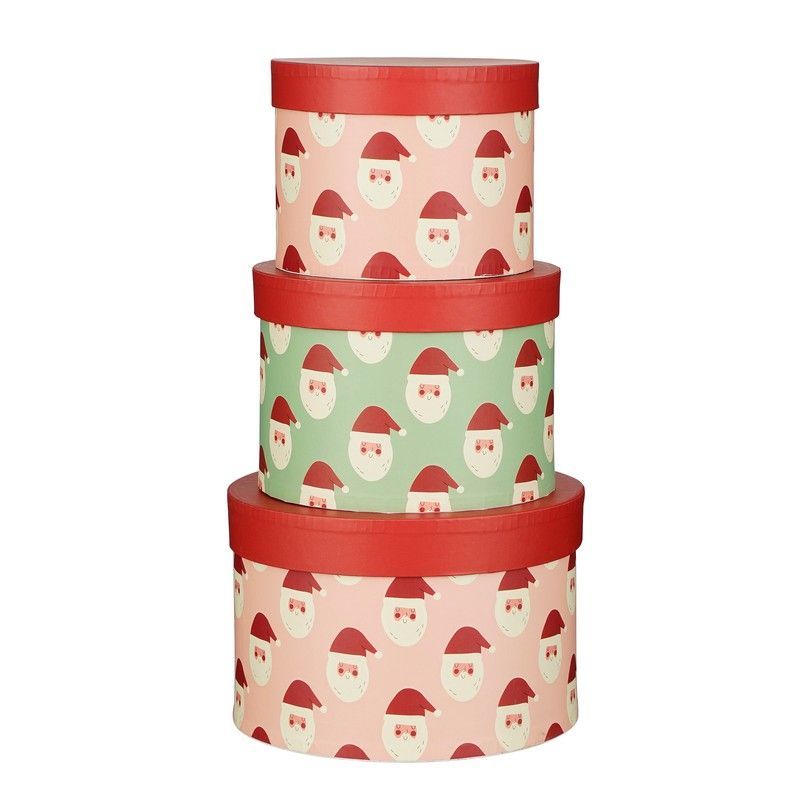 Juego de 3 cajas de Navidad Diseño Santa Red Especial para Regalo Edelmann