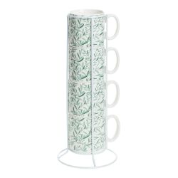 Juego De 4 Tazas Modelo "Mug On Rack" Colores Surtidos