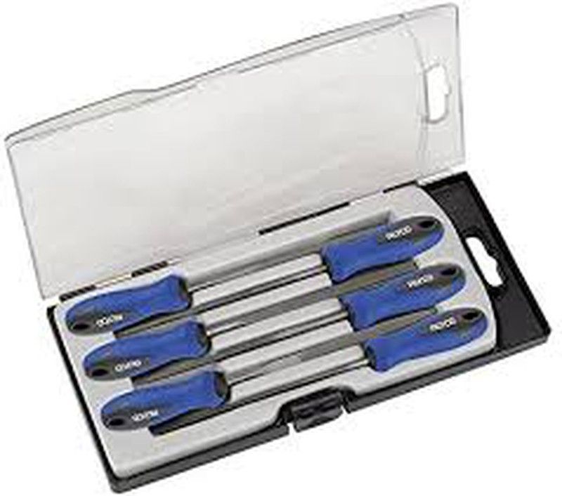 Juego De 6 Limas De 100 Mm en caja de Plástico Limas De Aguja. Referencia 197495.