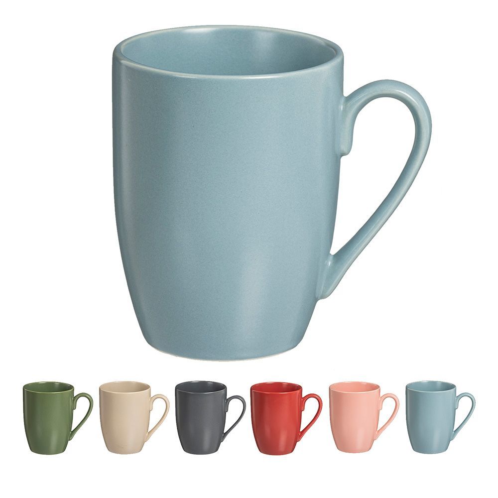 Juego De 6 Tazas Porcelana Mate 350 Ml 6 Colores Surtidos Kozina