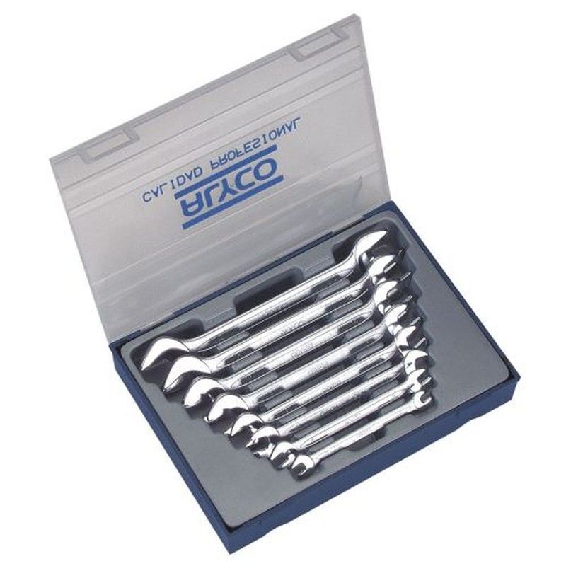 Juego De 8 Llaves Fijas De Dos Bocas Abiertas De 6x7-20x22, En Módulo ALYCO, Referencia 191096