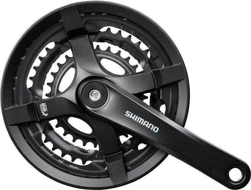 Juego de bielas y platos shimano fc-ty501 170 mm 28x38x48 4 brazos 6/7/8v.negro (con proteccion)