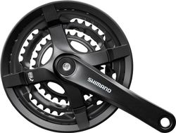 Juego de bielas y platos shimano fc-ty501 170 mm 28x38x48 4 brazos 6/7/8v.negro (con proteccion)