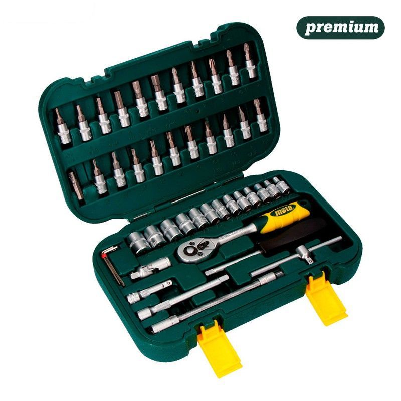 Juego de bocallaves y acc. Enc. 1/4"- 45 pcs-cr.v ek402