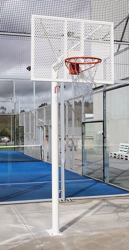 Juego de canastas antivandálicas de minibasket. Tubo de 114 mm