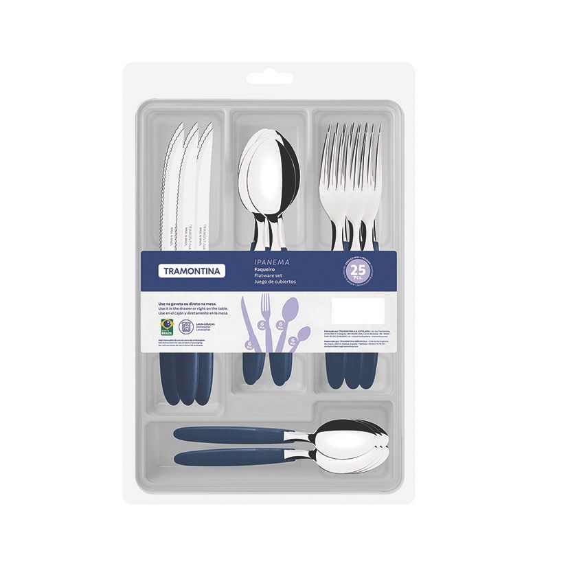 Juego De Cubiertos 25 Pzas.Azul Ipanema
