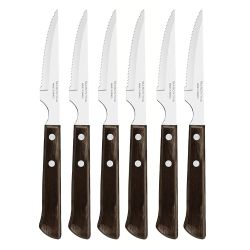 Juego De Cuchillos De Asado 6 Piezas Polywood Castaño 10,16Cm Tramontina