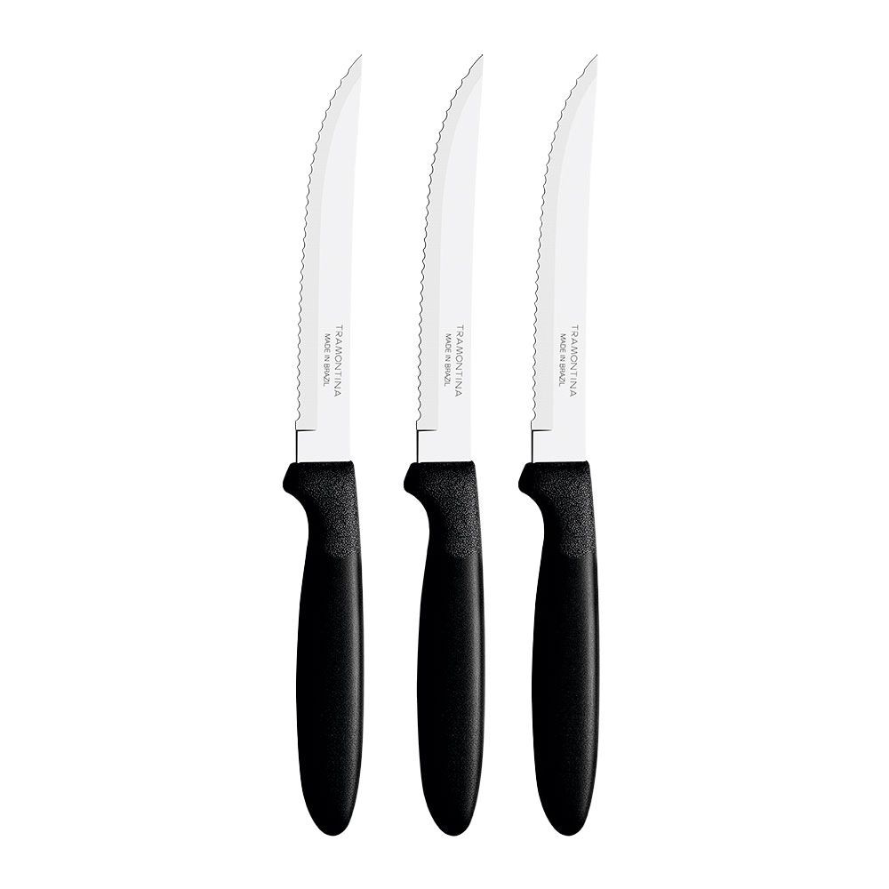 Juego De Cuchillos Para Carne 3 Piezas Ipanema Negro 21,3Cm Tramontina
