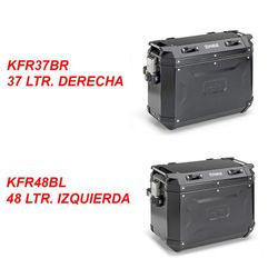Juego de Maletas Laterales Kappa K-Force 48L + 37L | Aluminio Negro