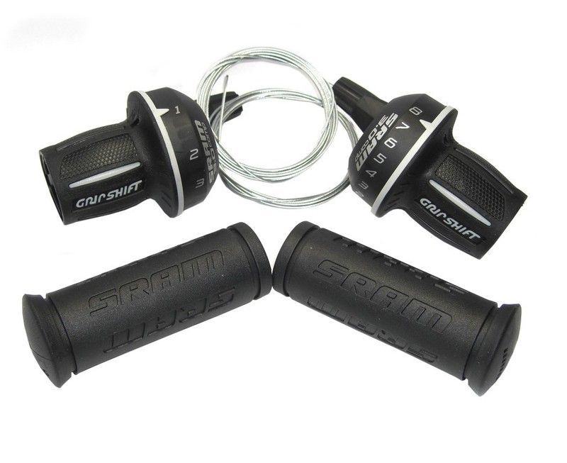 Juego de mandos sram grip shift 3.0 comp 8v.1:1 micro front negro
