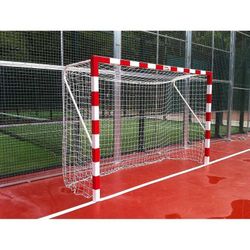 Juego de porterías fijas de aluminio para fútbol sala o balonmano