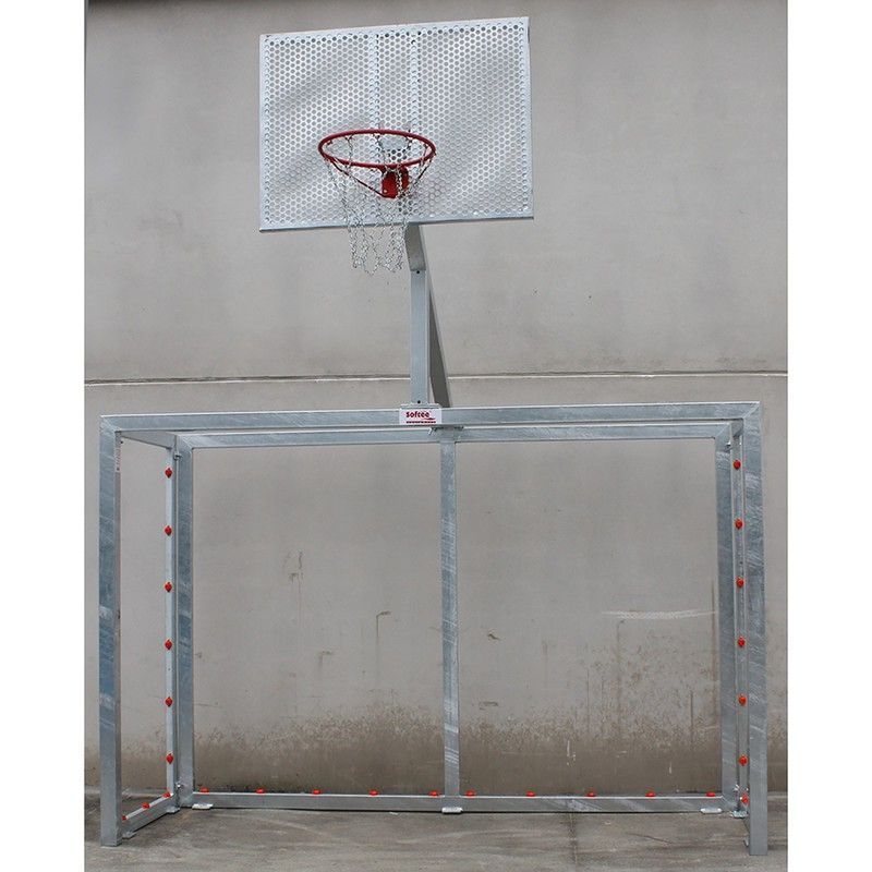 Juego de porterías para fútbol sala y canasta basket galvanizadas