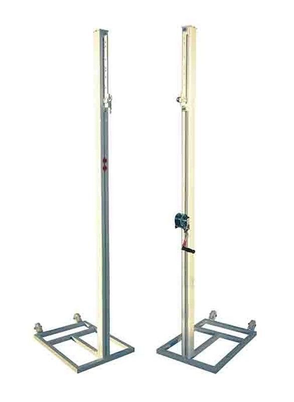 Juego de postes de voleibol transladables y cuadrados de 8 cm