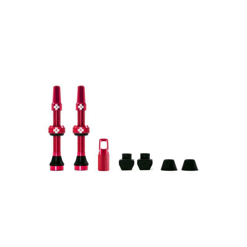 Juego de valvulas muc-off aluminio tubeless 44 mm rojo