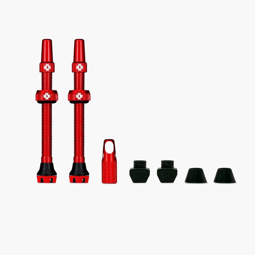 Juego de Válvulas Muc-Off V2 Tubeless 60 mm 🔩🚴‍♂️ | Color Rojo 🔴 | Máximo Flujo de Aire 💨 y Compatibilidad Universal 🔧✨