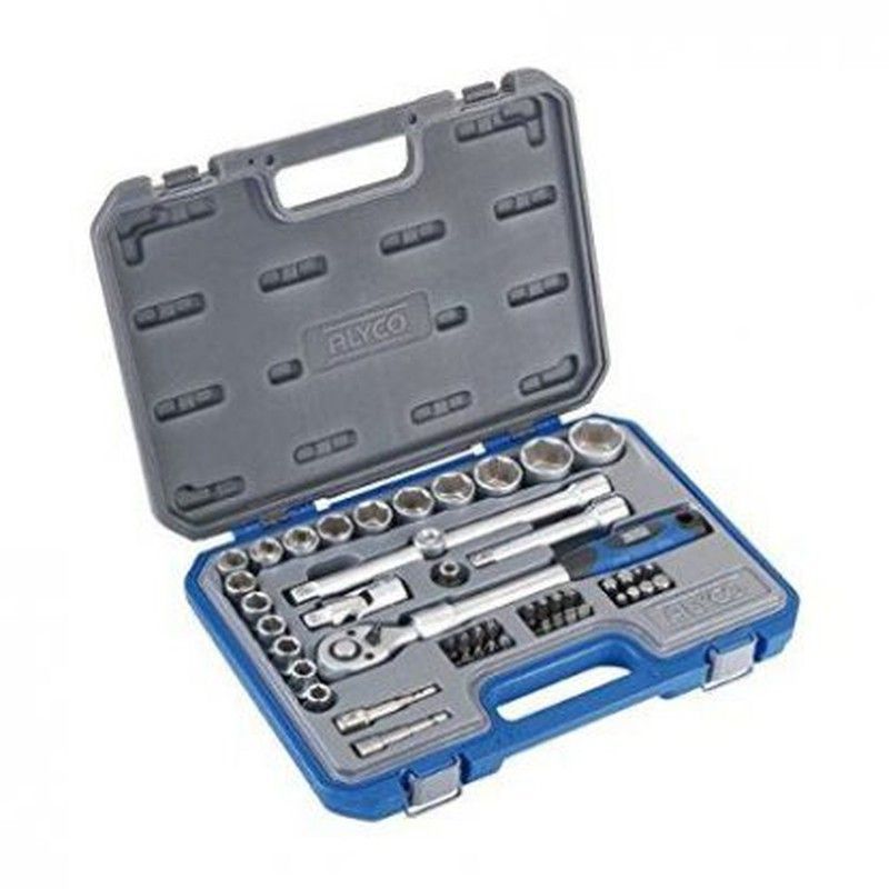 Juego De Vasos 1/2″ De Alyco 48 Piezas,Con Carraca Extensible