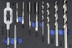 Juego Macho de Mano Unicos, Rosca Metrica, contiene machos, brocas y giramachos, Din352, Referencia 3404