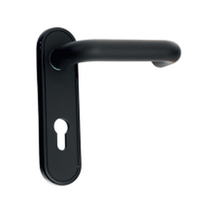 Juego manilla + manilla corta c/aguja p/cilindro - negro.