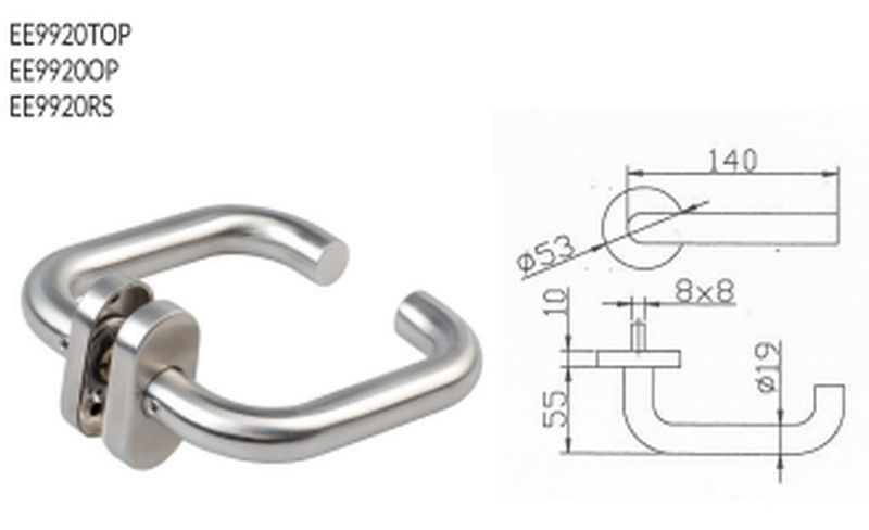 Juego manilla mt001 esc/ovalada mate inox.