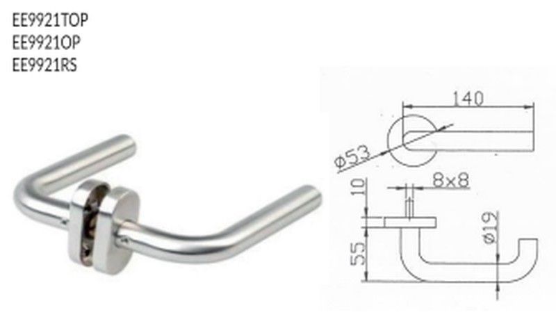 Juego manilla mt002 esc/ovalada mate inox.
