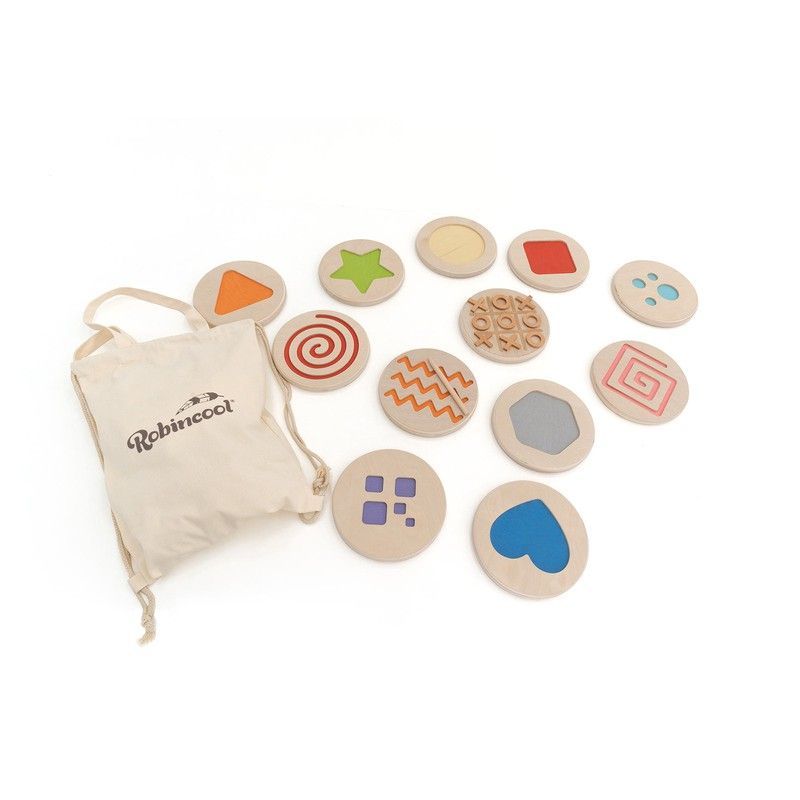 Juego montessori de abedul en natural y multicolor, 33 x 44 x 13 cm | Playful