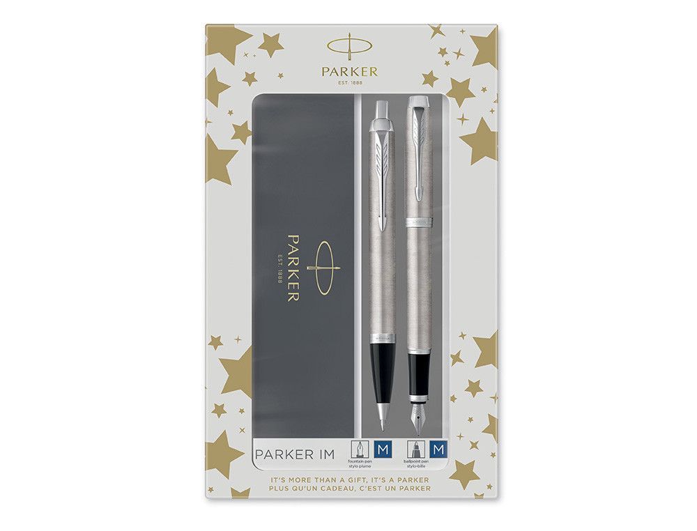 Juego parker im essential acero ct boligrafo + pluma