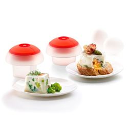 Kit 2 ovo cocedor huevo lékue rojo