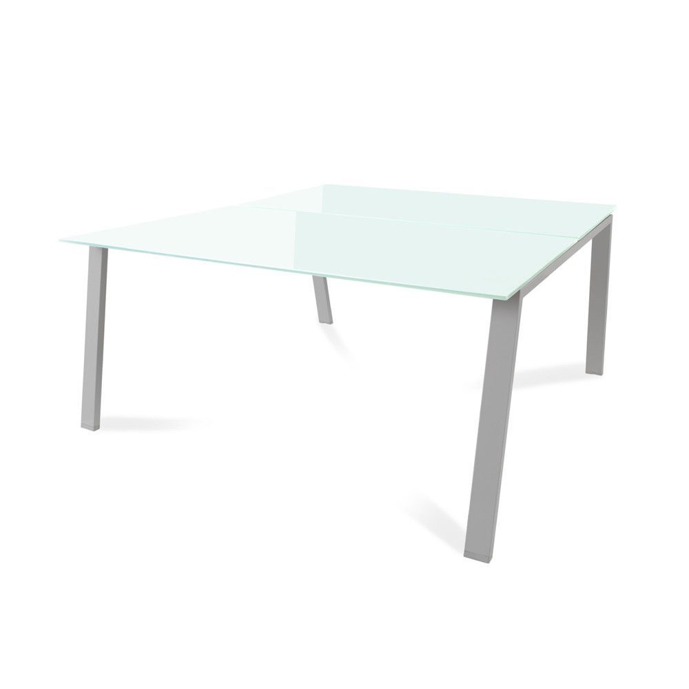 Kit Blanca Mesa 160 x 163 Aluminio / Cristal Blanco