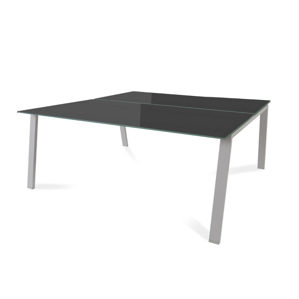 Kit Blanca Mesa 180 x 163 Aluminio / Cristal Negro