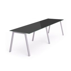 Kit Blanca Mesa 320 x 80 Aluminio / Cristal Negro