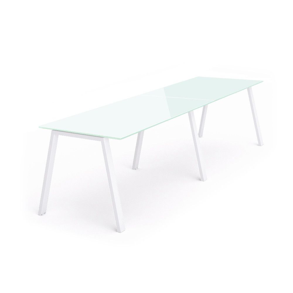 Kit Blanca Mesa 320 x 80 Blanco / Cristal Blanco