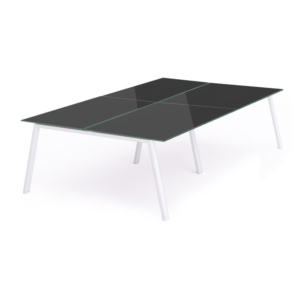 Kit Blanca Mesa 360 x 163 Blanco / Cristal Negro