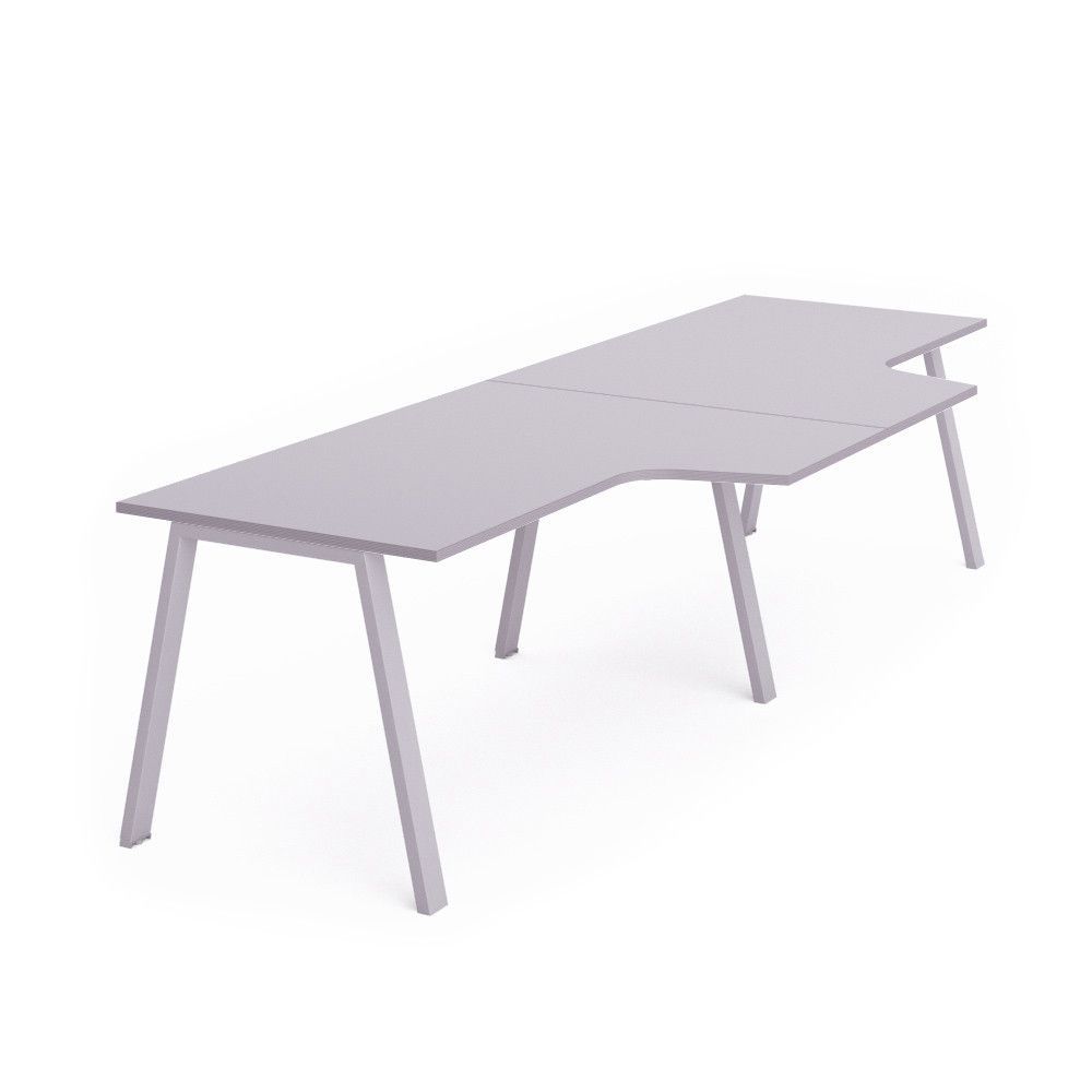 Kit Blanca Mesa L Doble 360 x 120 x 80 Aluminio / Gris