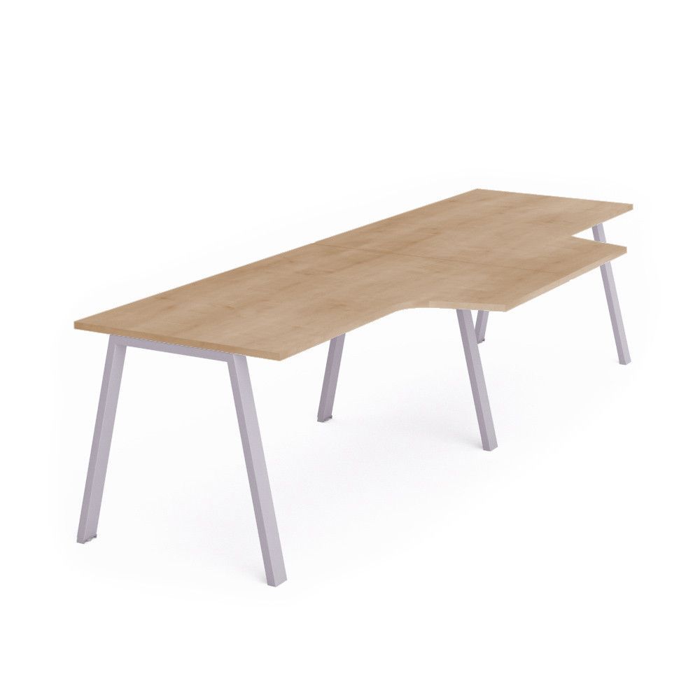 Kit Blanca Mesa L Doble 360 x 120 x 80 Aluminio/Roble