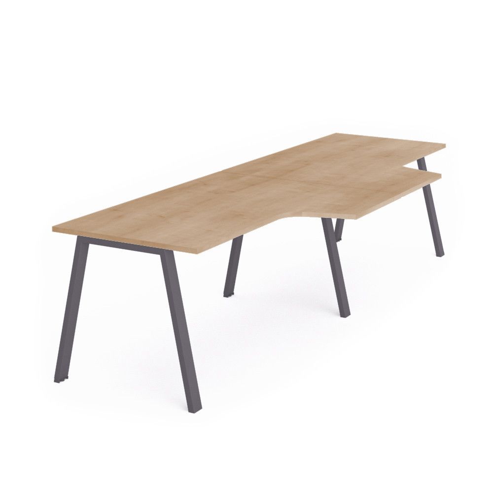 Kit Blanca Mesa L Doble 360 x 120 x 80 Antracita/Roble